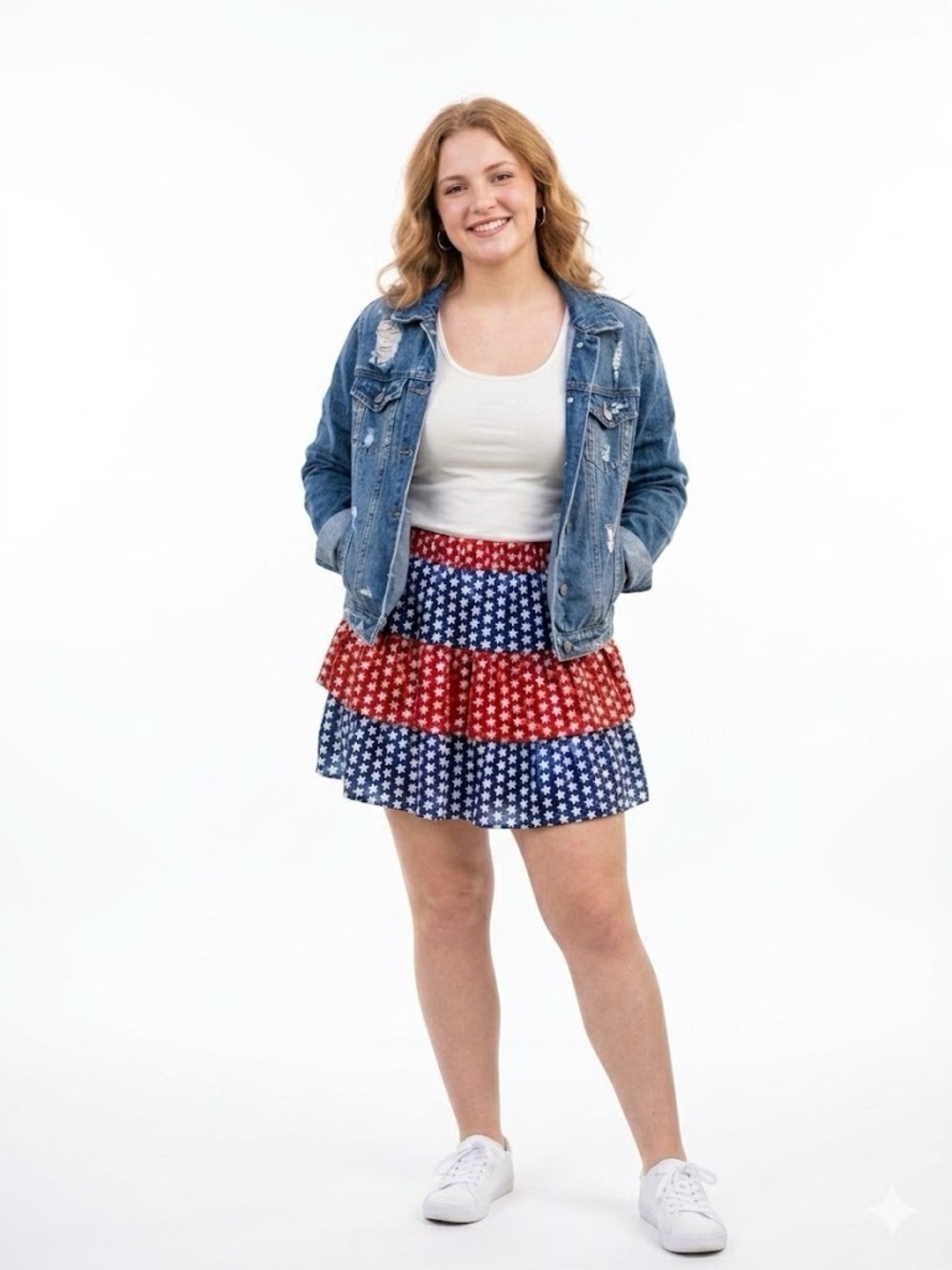 TALULAH Sequin Red White and Blue Sparkly  Mini Skirt LJULY 4TH NWT Size Small